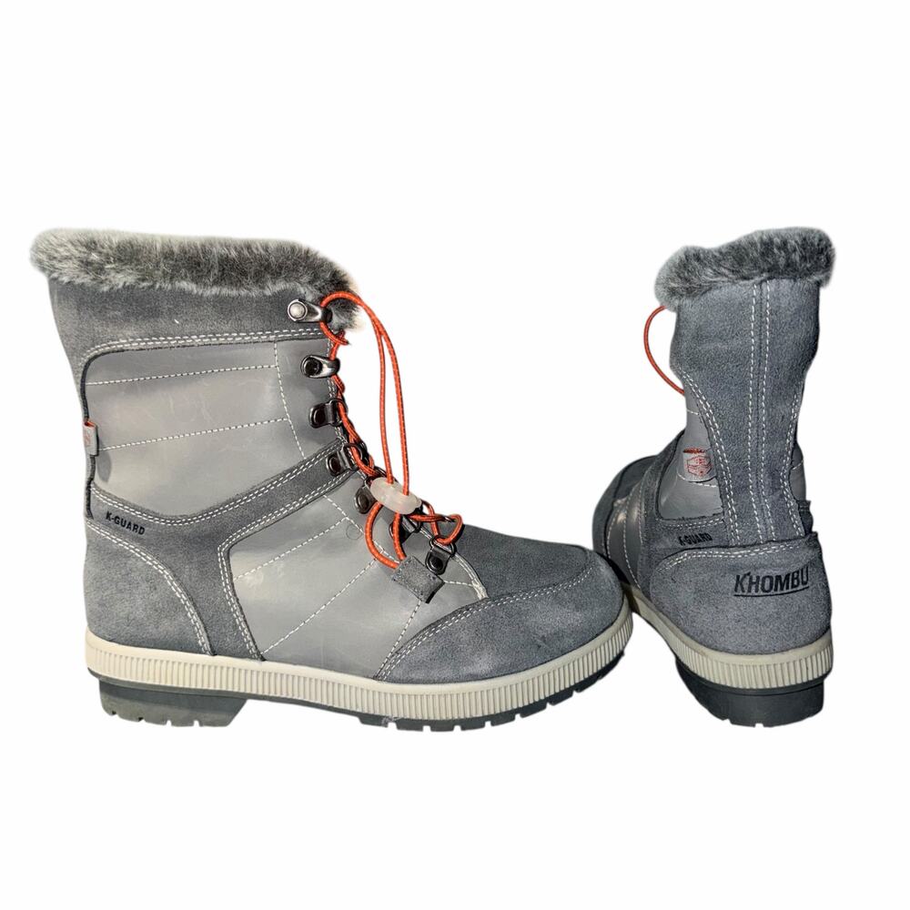 Khombu Janet Pewter Leather Suede Winter Boots - Size 8